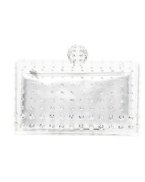 Aquazzura Bolso De Mano Con Detalles De Strass - Blanco