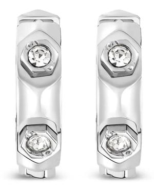Philipp Plein Pendientes de acero inoxidable - Blanco