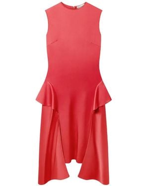 Stella McCartney Ruffled-Trim Asymmetric Dress - Red