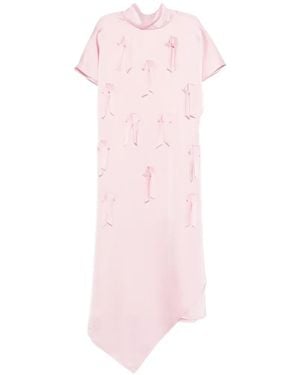 Isabelle Blanche Asymmetric Midi Dress - Pink
