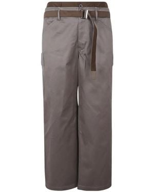 Sacai Twill Cargo Trousers - Brown