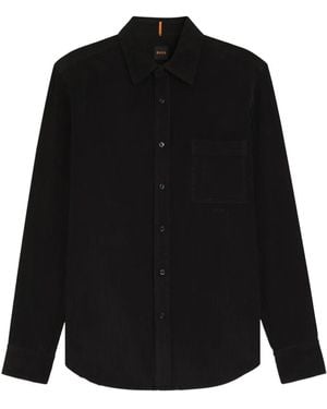 BOSS Chest-Pocket Corduroy Shirt - Black