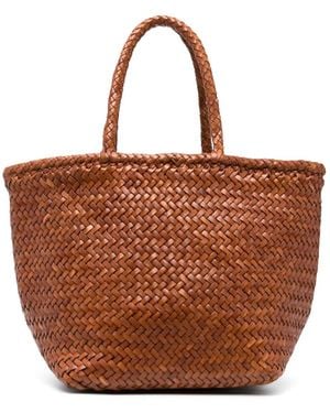 Dragon Diffusion Small Grace Woven Leather Tote Bag - Brown