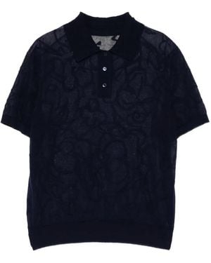 JNBY Jacquard Short-Sleeve Polo Shirt - Blue