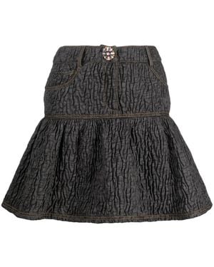 Moschino Peplum-Hem Quilted Skirt - Black