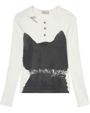 Blumarine Printed Jersey T-Shirt - Grey