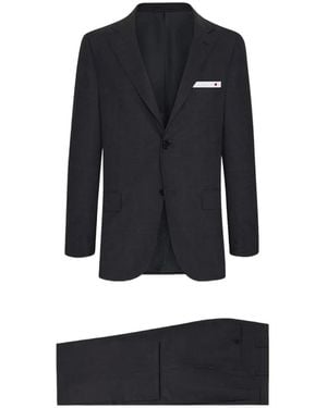 Kiton Traje De Lana Con Botones - Negro