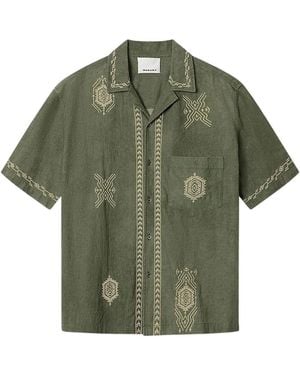 Isabel Marant Zekim Shirt With Embroidery - Green