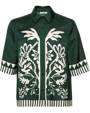 Eres Floral-Print Shirt - Green