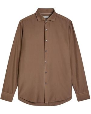 Canali Long-Sleeve Shirt - Brown