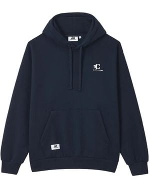 Chocoolate Logo-Embroidered Pouch-Pocket Hoodie - Blue