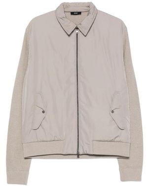 Herno Panelled Waffle-Knit Lightweight Jacket - Grey