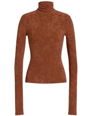 Alberta Ferretti Roll-Neck Long-Sleeved Top - Brown