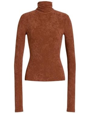 Alberta Ferretti Roll-Neck Long-Sleeved Top - Brown