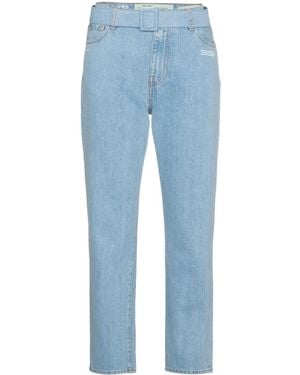 Off-White c/o Virgil Abloh Mid Rise Denim Cropped Jeans - Blue