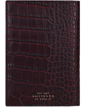 Smythson Crocodile-Embossed Passport Holder - Purple