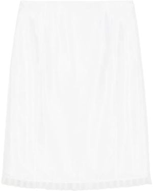 DUNST Pleated Midi Skirt - White