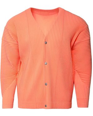 Homme Plissé Issey Miyake Cardigan À Col V - Orange