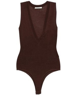 Entire studios V-Neck Sleeveless Bodysuit - Brown