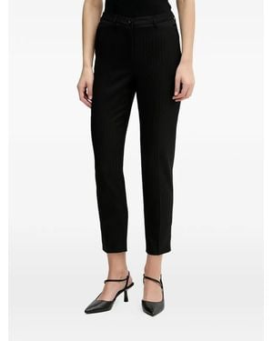 Sisley Ankle-Length Pinstripe Pants - Black