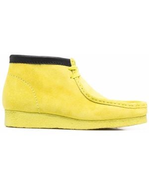 Clarks Contrasting-Trim Suede Derby Shoes - Yellow