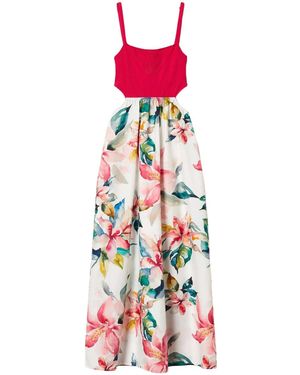 Twinset Printed Maxi Dress - White