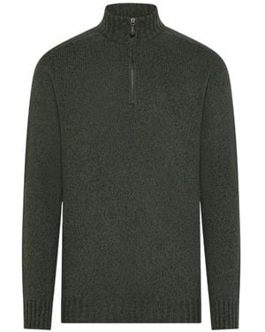 Seventy Ribbed-Knit Quarter-Zip Jumper - Green
