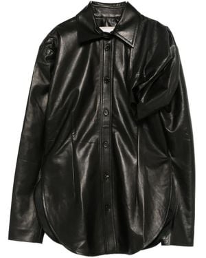 Litkovskaya Buttoned Leather Shirt - Black