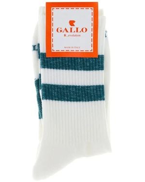 Gallo Striped Cotton Socks - White