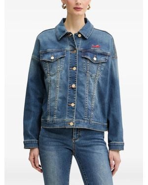 ARMANI EXCHANGE Button Logo-Embroidered Jacket - Blue