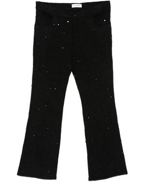 Ernest W. Baker Sequin-Embellished Bouclé-Knit Trousers - Black