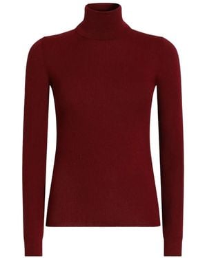 Dolce & Gabbana Jersey Con Cuello Alto De Canalé De Cachemira - Rojo