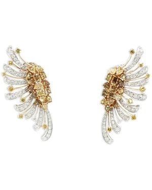 HYT Jewelry Fan Diamond Earrings - Metallic