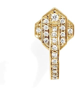 Statement Paris 18Kt Diamond Hoop Earrings - Metallic