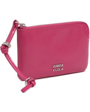 Bimba Y Lola Small Fuchsia Leather Purse - Pink