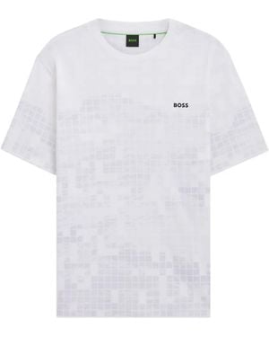 BOSS T-Shirt À Motif Géométrique - Blanc