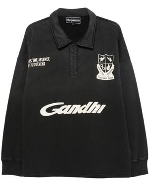 HOPEIUM Logo-Print Polo-Collar Jumper - Black
