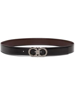 Ferragamo Gancini Reversible Belt - White
