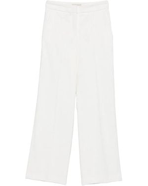 Via Masini 80 Ribbed Side-Pockets Trousers - White