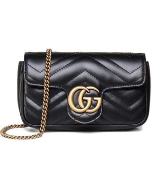 Gucci Chevron-quilt flap clutch bag - Negro