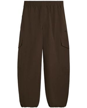 Arte' Logo-Embroidered Cargo Trousers - Brown