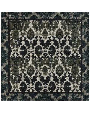 Roberto Cavalli Brocade-Print Silk Scarf - Black