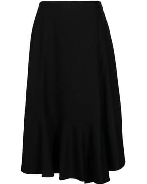 B+ AB Paneled Gathered High-Waisted Skirt - Black