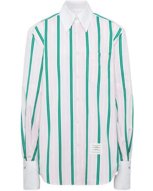Thom Browne Striped Oversized Shirt - Blue