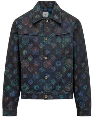 CASABLANCA Heatmap Pattern Cotton Jacket - Blue
