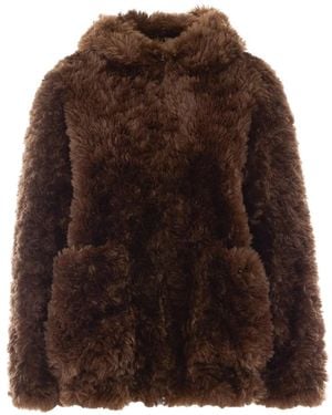 Vegancode Faux-Fur Hooded Jacket - Brown