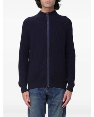 XC Gerippter Cardigan Mit Reißverschluss - Blau