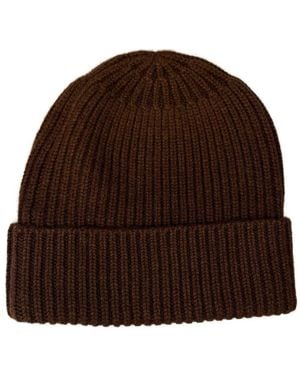 EMERSON RENALDI Gorro De Cachemira En Canalé - Marrón