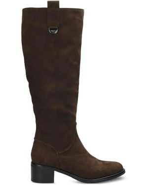 Mexx Zip Block Heel Boots - Brown