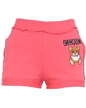 Moschino Logo-Embroidered Jersey Shorts - Pink